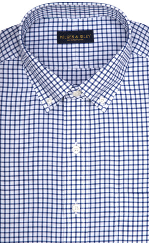 Wilkes & Riley Blue Check Button Down Sport Shirt