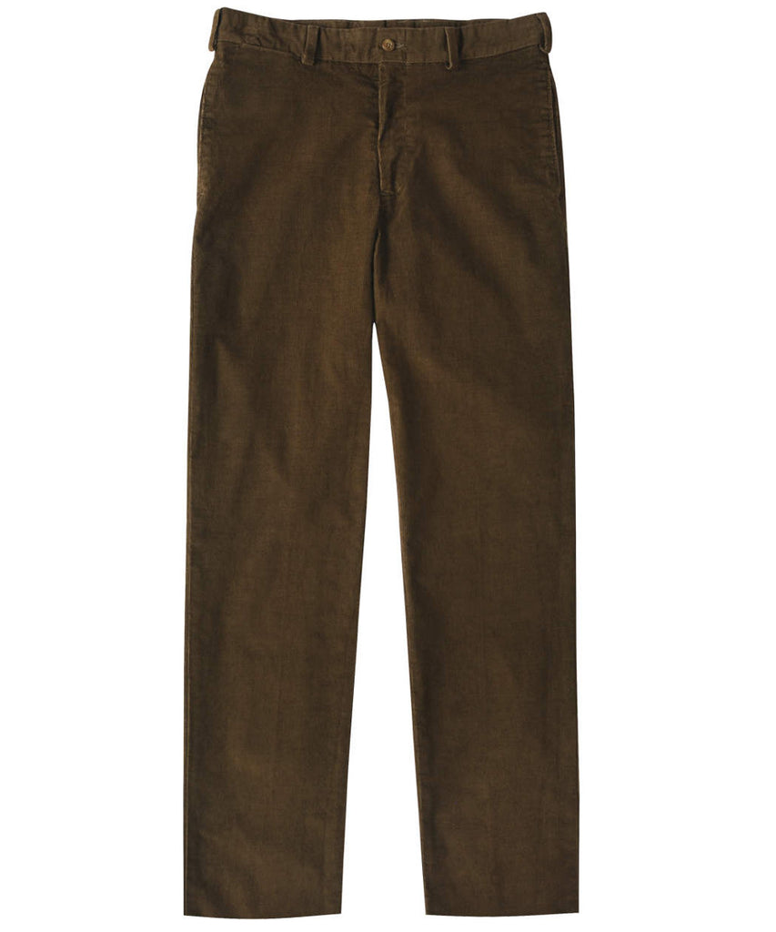 Corduroy Trousers from Bills Khakis - Classic Fit Plain Front (Fatigue)