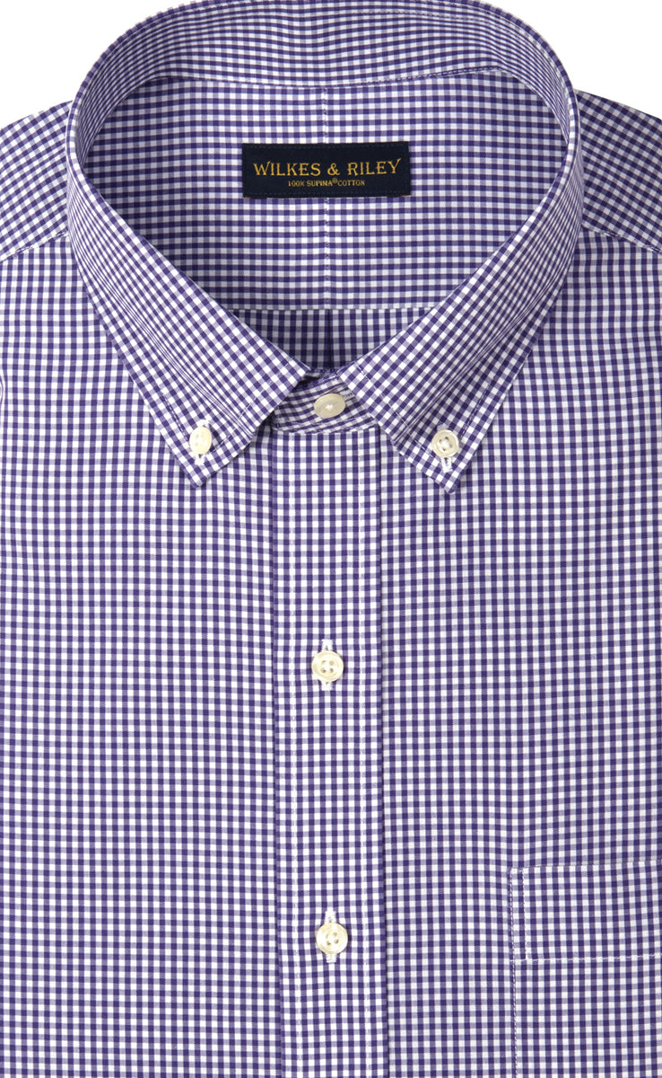 Wilkes & Riley Grape Gingham Button Down