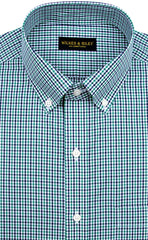Wilkes & Riley Green Navy Tattersall Button Down