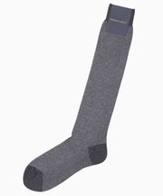 Grey Bird's Eye Egyptian Cotton Over The Calf Sock - Wilkes & Riley, LLC