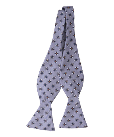 Grey Medallion Self Bow Tie