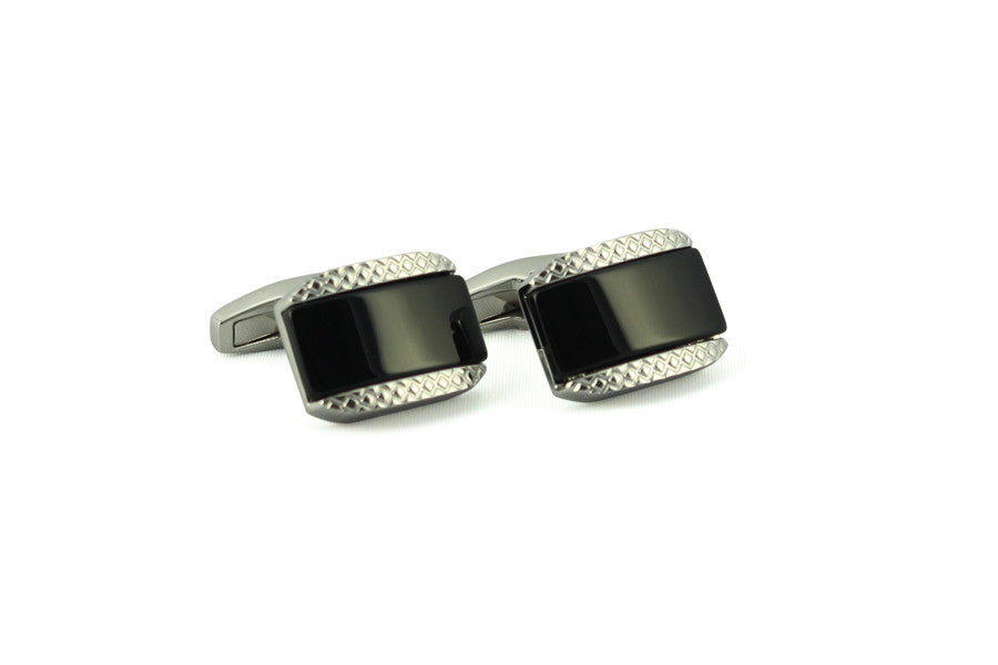 Black Onyx Rectangle Cufflinks