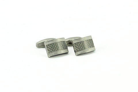 Grey Carbon Fiber Rectangle Cufflinks