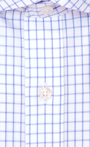 Wilkes & Riley Slim Fit White Ground Large Check English Spread Collar Supima® Cotton Non-Iron Broadcloth Dress Shirt Alt