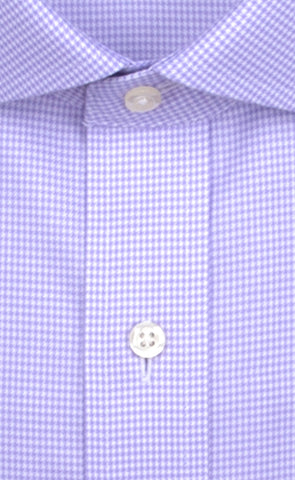 Wilkes & Riley Lavender Houndstooth Twill English Spread Collar Alt