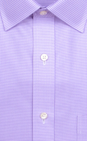 Wilkes & Riley Lavender Houndstooth Twill Spread Collar