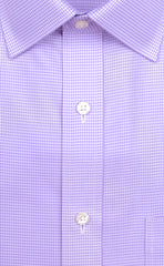 Wilkes & Riley Lavender Houndstooth Twill Spread Collar