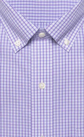 Lavender Mini Plaid Button Down Alt