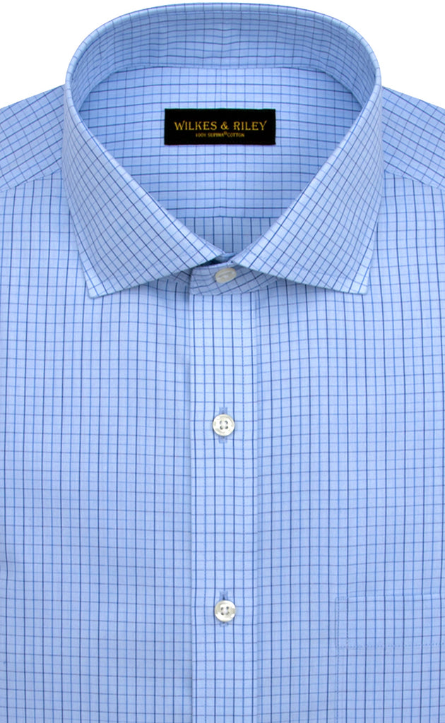 Slim Fit Sky Blue Shirt With Closed Collar