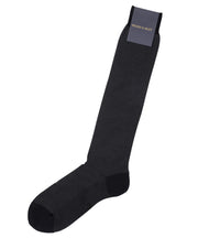 Navy Bird's Eye Egyptian Cotton Blend Over The Calf Sock - Wilkes & Riley, LLC