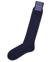 Navy Birdseye Merino Wool Socks - Over The Calf - Wilkes & Riley, LLC