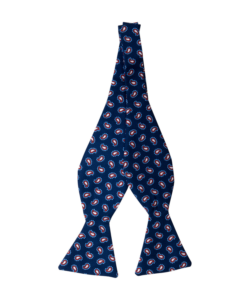 Navy Pine Self Bow Tie