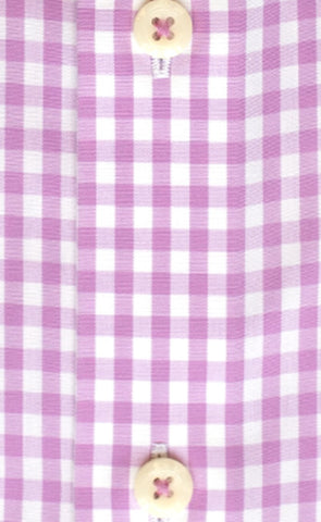 Tailored Fit Pink Gingham Check Button-Down Collar Supima® Non-Iron Cotton Broadcloth Sport Shirt (B/T)