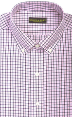 Wilkes & Riley Pink & Navy Tattersall Button Down Slim Fit Sport Shirt