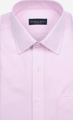 Wilkes & Riley Pink Solid English Spread Collar