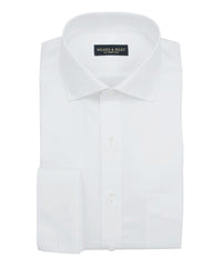 Wilkes and Riley Tailored Fit White Royal Oxford English Spread Collar French Cuff Supima® Cotton Non-Iron Dress Shirt