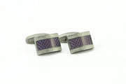 Purple Carbon Fiber Rectangle Cufflinks - Wilkes & Riley, LLC