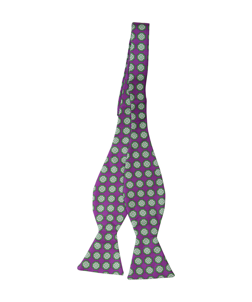 Purple Medallion Self Bow Tie