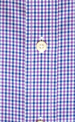 Classic Fit Purple / Blue Tattersall check Button-Down Collar Supima® Non-Iron Cotton Broadcloth Sport Shirt