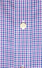 Classic Fit Purple / Blue Tattersall check Button-Down Collar Supima® Non-Iron Cotton Broadcloth Sport Shirt (B/T)