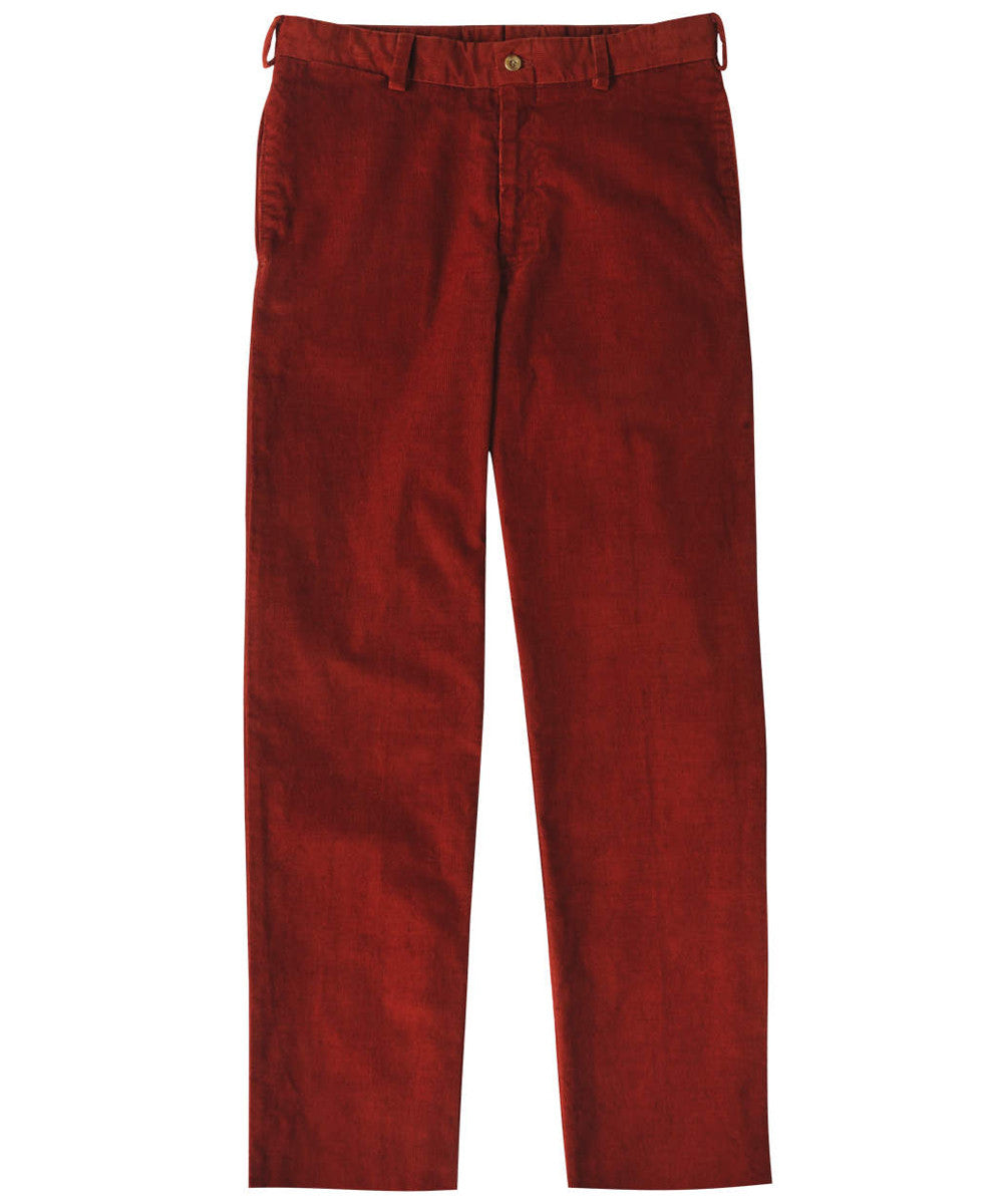 Corduroy Trousers from Bills Khakis - Classic Fit Plain Front (Rust)