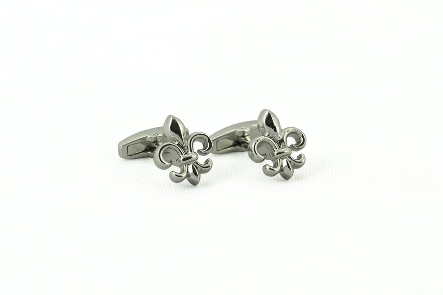 Silver Fleur de Lis Cufflinks - Wilkes & Riley, LLC