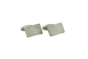 Silver Textured Rectangle Cufflinks - Wilkes & Riley, LLC