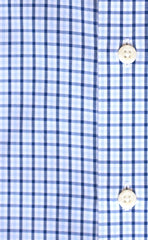Classic Fit Sky / Navy Tattersall check Button-Down Collar Supima® Non-Iron Cotton Broadcloth Sport Shirt (B/T)