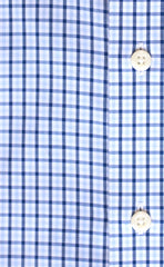 Classic Fit Sky / Navy Tattersall check Button-Down Collar Supima® Non-Iron Cotton Broadcloth Sport Shirt