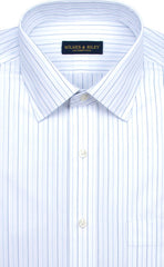 Slim Fit Alternating Stripe Spread Collar Supima® Cotton Non - Iron Pinpoint Oxford Dress Shirt - Wilkes & Riley, LLC