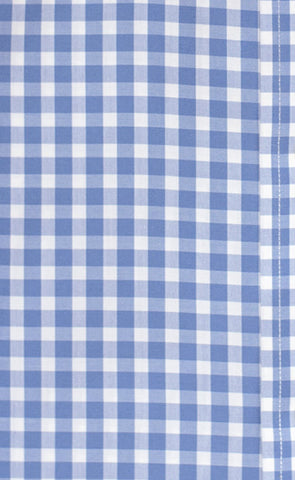 Slim Fit Blue Gingham English Spread Collar Supima® Cotton Non - Iron Broadcloth Dress Shirt - Wilkes & Riley, LLC