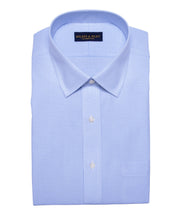 Slim Fit Blue Mini Check Spread Collar Supima® Cotton Non - Iron Broadcloth Dress Shirt - Wilkes & Riley, LLC