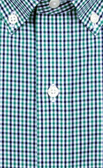Slim Fit Green/Navy Tattersall Check Button Down Collar Supima® Cotton Non - Iron Broadcloth - Wilkes & Riley, LLC