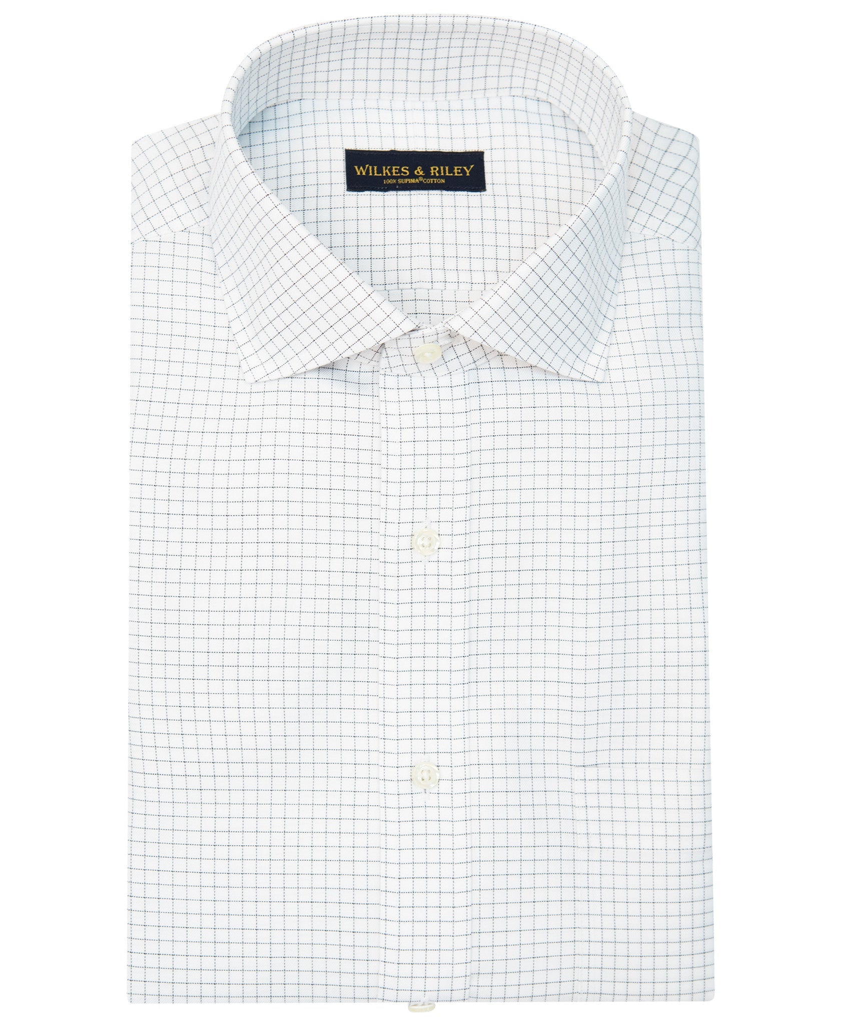 100% Cotton Slim Fit Non-Iron Twill Grey Check Dress shirt