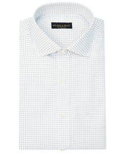 Slim Fit Grey Check English Spread Collar Supima® Cotton Non - Iron Twill Dress Shirt - Wilkes & Riley, LLC