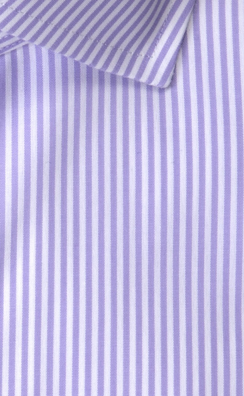 Slim Fit Lavender Bengal Stripe English Spread Collar Supima® Cotton Non - Iron Broadcloth Dress Shirt - Wilkes & Riley, LLC