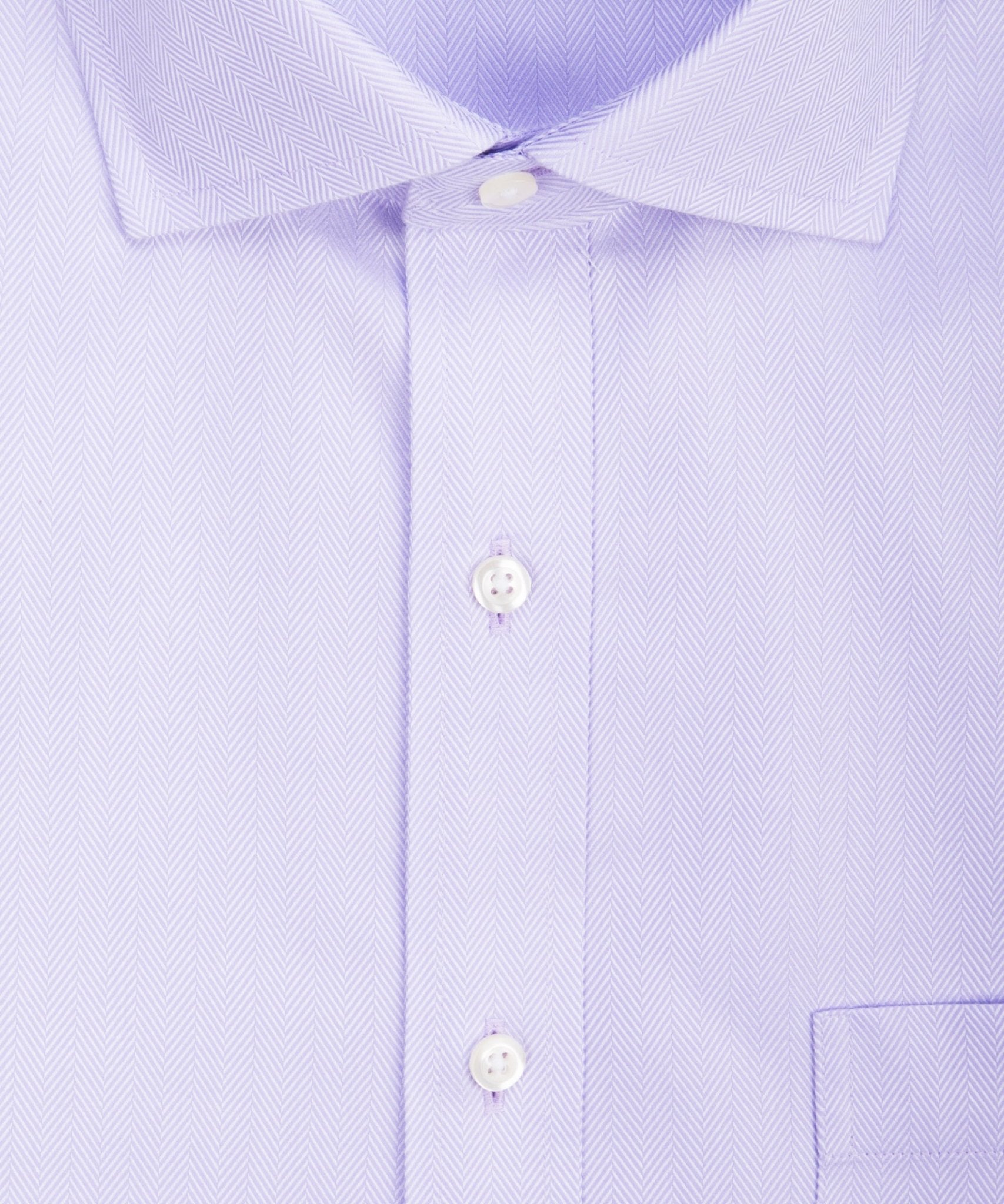Slim Fit Lavender Herringbone English Spread Collar Supima® Cotton Non - Iron Dress Shirt - Wilkes & Riley, LLC