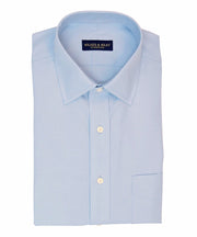 Slim Fit Light Blue Solid Spread Collar Supima® Cotton Non - Iron Pinpoint Oxford Dress Shirt - Wilkes & Riley, LLC