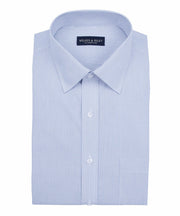 Slim Fit Navy Narrow Pin Stripe Spread Collar Supima® Cotton Non - Iron Pinpoint Oxford Dress Shirt - Wilkes & Riley, LLC
