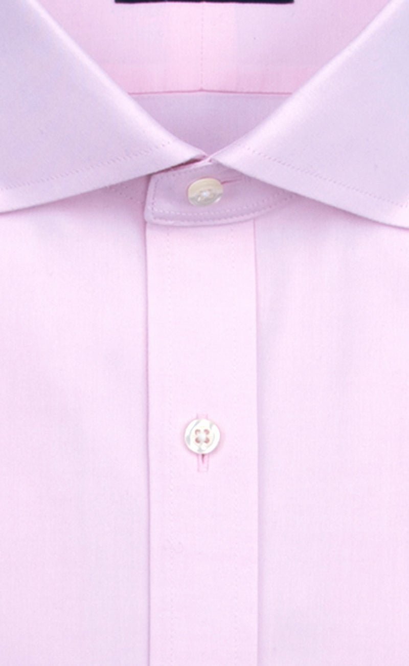 Slim Fit Pink Solid English Spread Collar Supima® Cotton Non - Iron Pinpoint Oxford Dress Shirt - Wilkes & Riley, LLC