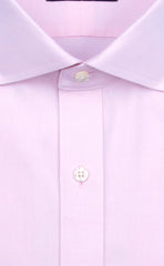 Slim Fit Pink Solid English Spread Collar Supima® Cotton Non - Iron Pinpoint Oxford Dress Shirt - Wilkes & Riley, LLC