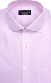 Slim Fit Pink Stripe English Spread Collar Supima® Cotton Non - Iron Twill Dress Shirt - Wilkes & Riley, LLC