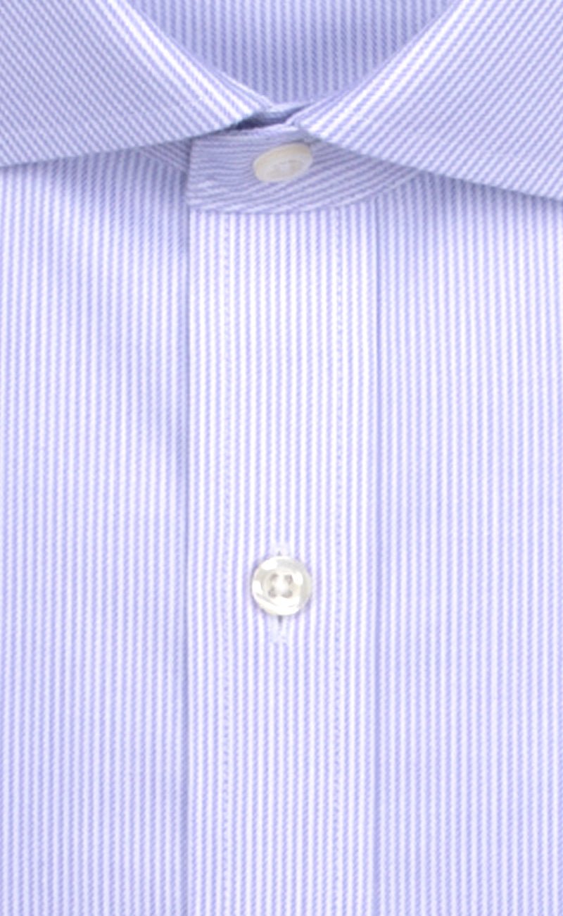 Slim Fit Purple Stripe English Spread Collar Supima® Cotton Non - Iron Twill Dress Shirt - Wilkes & Riley, LLC