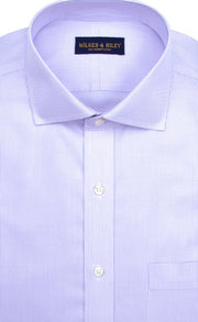 Slim Fit Purple Stripe English Spread Collar Supima® Cotton Non - Iron Twill Dress Shirt - Wilkes & Riley, LLC
