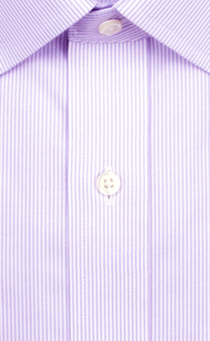 Slim Fit Purple Stripe Spread Collar Supima® Cotton Non - Iron Twill Dress Shirt - Wilkes & Riley, LLC