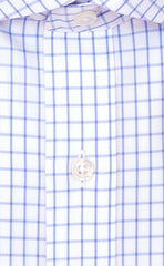 Slim Fit White Ground Large Check English Spread Collar Supima® Cotton Non - Iron Broadcloth Dress Shirt - Wilkes & Riley, LLC