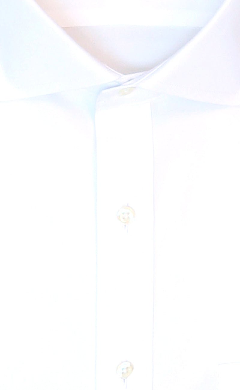 Slim Fit White Solid English Spread Collar Supima® Cotton Non - Iron Pinpoint Oxford Dress Shirt - Wilkes & Riley, LLC