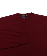 Wilkes & Riley 100% Cashmere V-neck Sweater W/ Loro Piana Yarn - Burgundy 