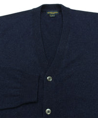 Wilkes & Riley 100% Cashmere Cardigan Sweater W/ Loro Piana Yarn - Navy close up